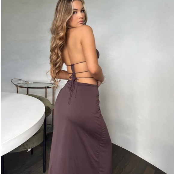 Outcast clothing slit skirt in mocha - Picture 3 of 3